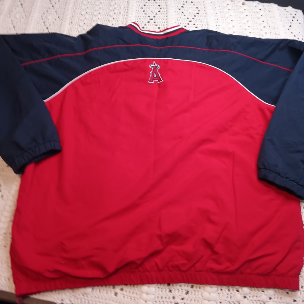 Vtg Los Angeles Angels Pull Over Jacket Mens XL MLB Genuine Merchandise Red Blue - Picture 7 of 8